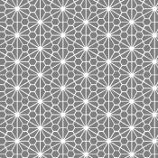 Tissu imprimé fleurs octogonales - Gris - 1,4 m