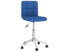 Vidaxl chaise pivotante de bureau bleu tissu