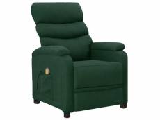 Vidaxl fauteuil de massage vert foncé tissu 321232