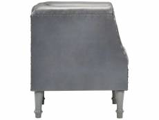 Vidaxl fauteuil gris cuir véritable de chèvre 286618