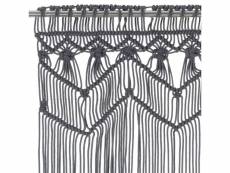Vidaxl rideau en macramé anthracite 140x240 cm coton