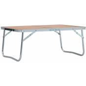 Vidaxl - Table pliable de camping,Marron,Aluminium,60x40