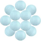12x Lanterne Papier 40 cm Bleu Ciel - Suspension Boule Papier 40 cm (12'') type Lanterne Japonaise pour Decoration Mariage - 12 pièces - Le must de