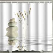 1pc impression numérique textile rideau de douche rideau de bain bien-être pierre 120x200 cm