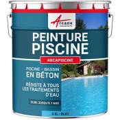 Arcane Industries - Peinture Piscine Bassin Béton arcapiscine Ciment Décoration Imperméable Bleu Blanc Gris Grise Jaune Sable Noir Vert - 2.5 l Bleu