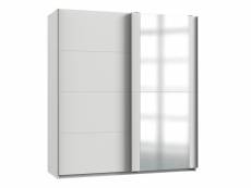 Armoire placard meuble de rangement coloris blanc - longueur 180 x hauteur 200 x profondeur 64 cm