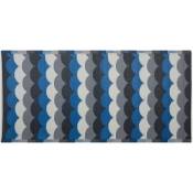 Beliani - Tapis d'Extérieur Bleu Gris et Noir en Polypropylène Motif Vagues pour Terrasse au Style Moderne 90 x 180 cm Blanc