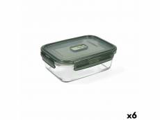 Boîte à lunch hermétique luminarc pure box 19 x 13 cm 1,22 l vert foncé verre (6 unités)