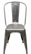 Chaise empilable A / Acier brut - Tolix métal en métal