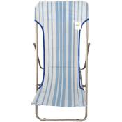 Chaise longue de plage en acier et textilène 450 gr/m²