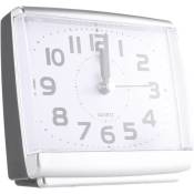 Chambre à Coucher Lit de Bureau RéVeil Horloges Chambre à CôTé de en Plastique Silencieux Balayage Petite Table Horloge RéVeil-Blanc