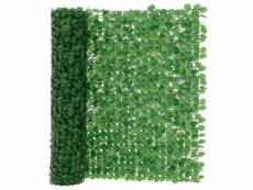 Clôture avec feuilles brise vue brise vente polyester plastique fil de fer 300 x 150 cm vert helloshop26 03_0001444