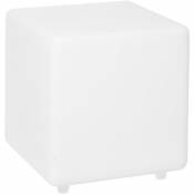 Cube solaire lumineux tabouret table basse led blanc/multicolore