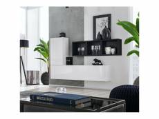 Ensemble meuble tv mural blox sb vi - l 155 x p 32 x h 105 cm - blanc et noir