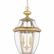 Etc-shop - Lampe d'extérieur chaîne lanterne suspension finition cuivre vieilli h 49,7 cm laiton