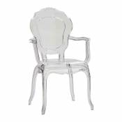 Fashioncommerce - Lot de 2 chaises Fashion Commerce en polypropylène transparent empilables avec accoudoirs - Multicolore