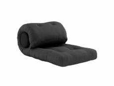 Fauteuil futon convertible wrap couleur gris foncé