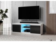 FURNIX meuble tv/ banc tv Arenal 120 cm noir/ blanc