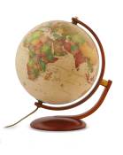 Globe terrestre 30 cm style antique lumineux textes en français
