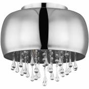 Globo - Plafonnier luminaire métal chrome verre cristaux clair salon salle à manger cuisine 15809D