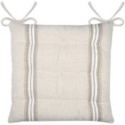 Homemaison - Galette de chaise - - Effet tapissier d'antan Blanc 40x40 cm - Blanc