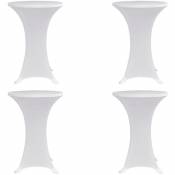 Housses élastiques de table Ø 80 cm Blanc 4 pièces - blante