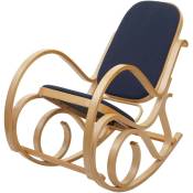 HW - Fauteuil à bascule M41, fauteuil tv, bois massif - aspect chêne, tissu/textile gris anthracite