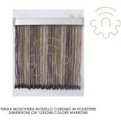 Inferramenta - Rideau anti-mouches avec cordon marron 125 x 240 cm polyester