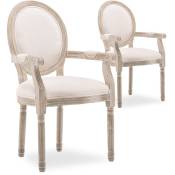 Intensedeco - Lot de 2 fauteuils médaillon Louis xvi