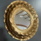 La Grande Prairie - Miroir rond doré King 40x40x6cm