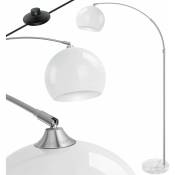 Lampe à arc avec pied en marbre stable hauteur réglable 146-220 cm blanc - interrupteur à pied - lampe lampadaire sur pied Lounge