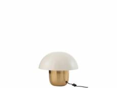 Lampe champignon metal blanc-or small - l 40 x l 40 x h 40 cm