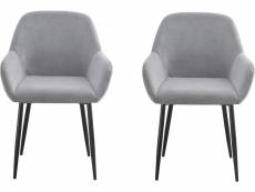 Lot de 2 chaises en tissu "heline" - gris