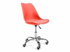 Lumie - chaise de bureau pivotant moderne pour enfant pu - réglable en hauteur - dossier ergonomique - rouge