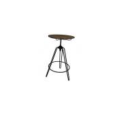 M-s - Table de bar ronde 63x95/110 cm en bois et métal