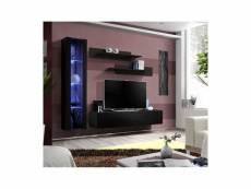 Meuble tv fly g2 design, coloris noir brillant. Meuble suspendu moderne et tendance pour votre salon.