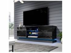 Meuble tv noir design 160 cm à led clost - led: sans