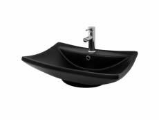 Ml-design lavabo en céramique en noir mat, 61x45,5x18,5