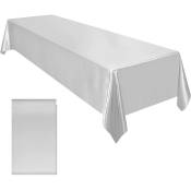 Nappe en satin de coton et lin tissu doux nappe carrée salon serviette carrée(gris)