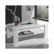 Nouvomeuble Table basse relevable blanche design MOSELLE