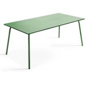 Oviala - Table de jardin rectangulaire en métal vert