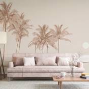 Papier peint panoramique palmiers brun 150x250cm