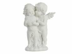 Paris prix - statuette déco "ange calin" 23cm blanc