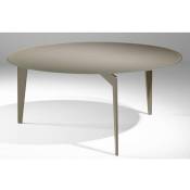 Pezzani - Table basse ronde miky en verre taupe - taupe