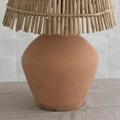 Pied de lampe en terre cuite terracotta Alma fait main - Marron