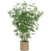 Plante artificielle Bambou dans un Pot en fibres naturelles d 90 x h 150 cm Atmosphera Vert