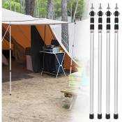 Poteau de tente Poteaux de tente alu, poteaux télescopiques de camping légers et réglables pour la randonnée, 88cm-234cm 4X - Swanew