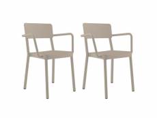 Set 2 fauteuil lisboa - resol - gris - fibre de verre, polypropylène 600x520x820mm
