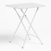Sklum - Table pliante en acier (60x60 cm) Janti Blanc - Blanc