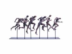 Statuette métal gris coureurs runner